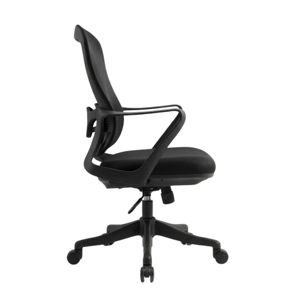 RSE 206 Ergonomic Mesh Office Chair | Revolving Computer Chair with Armrest | Adjustable Height Office Desk Chair | Black Workstation Chair