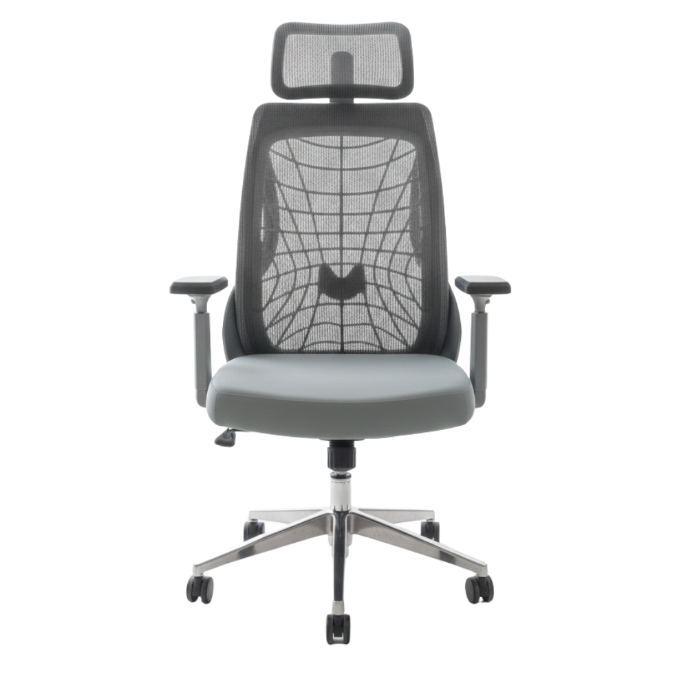 BEEDS Revolving Office Chair 8805 with High Back Mesh Design, Adjustable Headrest, Cushioned Seat & Smooth Swivel Wheels