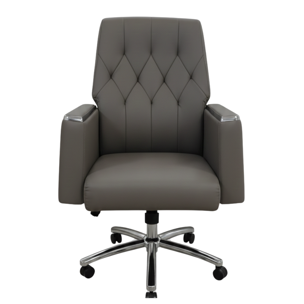 Beeds B23 Premium Executive Office Chair | Luxury Boss Revolving Chair with Cushioned Back & Seat | Chrome Armrest & Base | Ergonomic High Back Chair for Office & Home