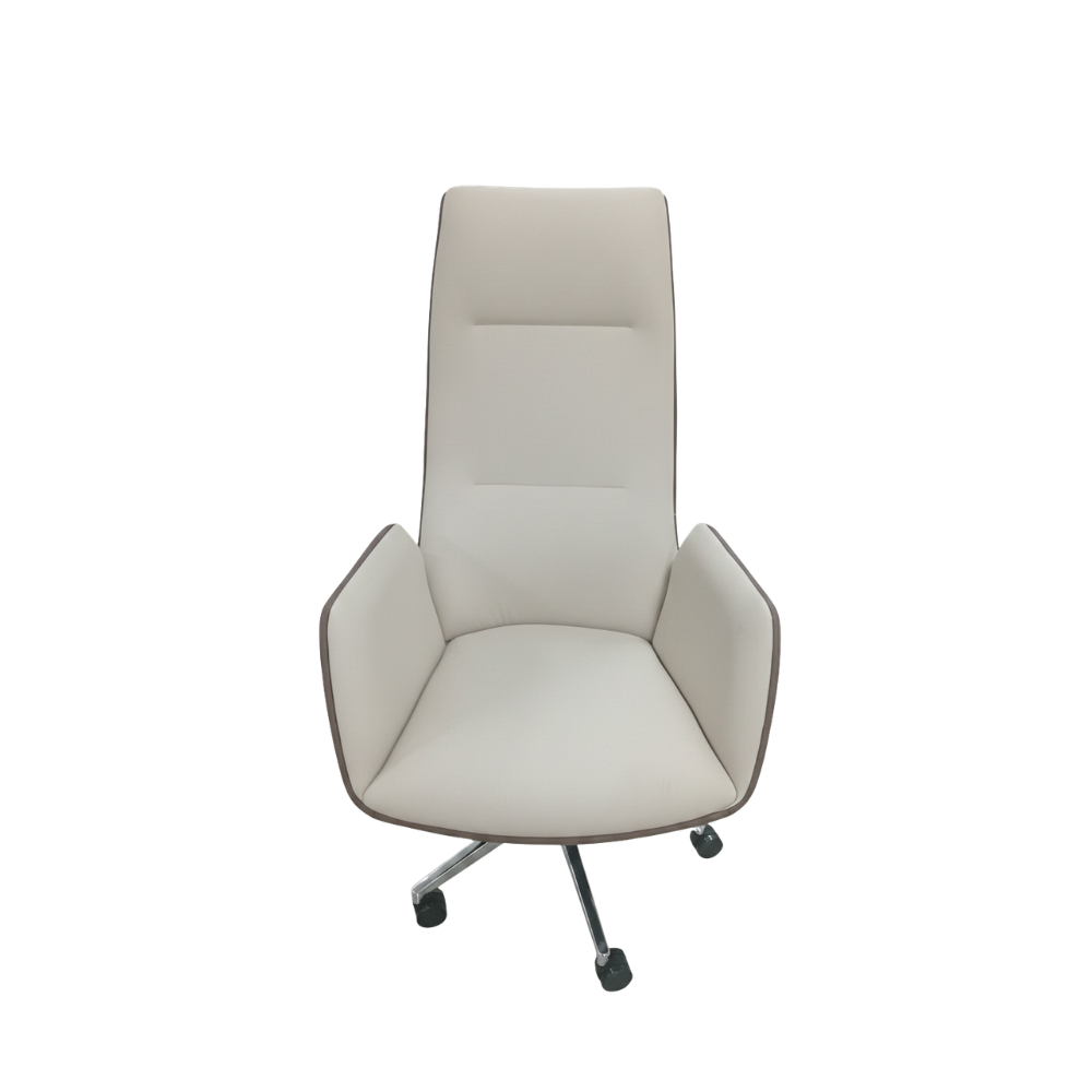 Beeds 1132H High Back Executive Office Chair | Premium Leatherette Director Chair with Chrome Base & Smooth Wheels