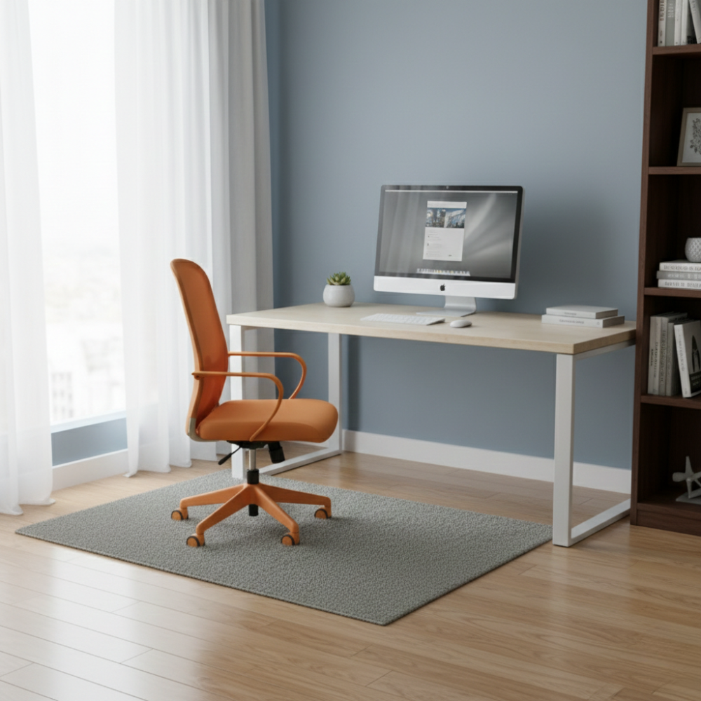 BEEDS Ergonomic Mesh Office Chair 826 | Mid Back Revolving Chair with Wheels | Breathable Mesh Back | Comfortable Cushioned Seat | Office, Home & Study Use (Grey)