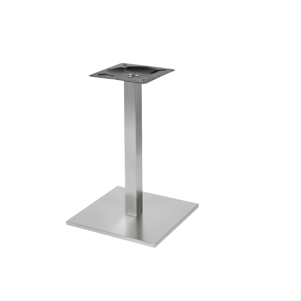 SS Single Pillar Table Base | Stainless Steel Square Pedestal Stand for Dining, Cafe & Restaurant Tables | Heavy Duty Center Support