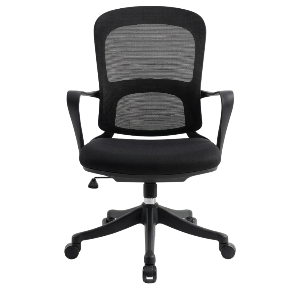 RSE 206 Ergonomic Mesh Office Chair | Revolving Computer Chair with Armrest | Adjustable Height Office Desk Chair | Black Workstation Chair