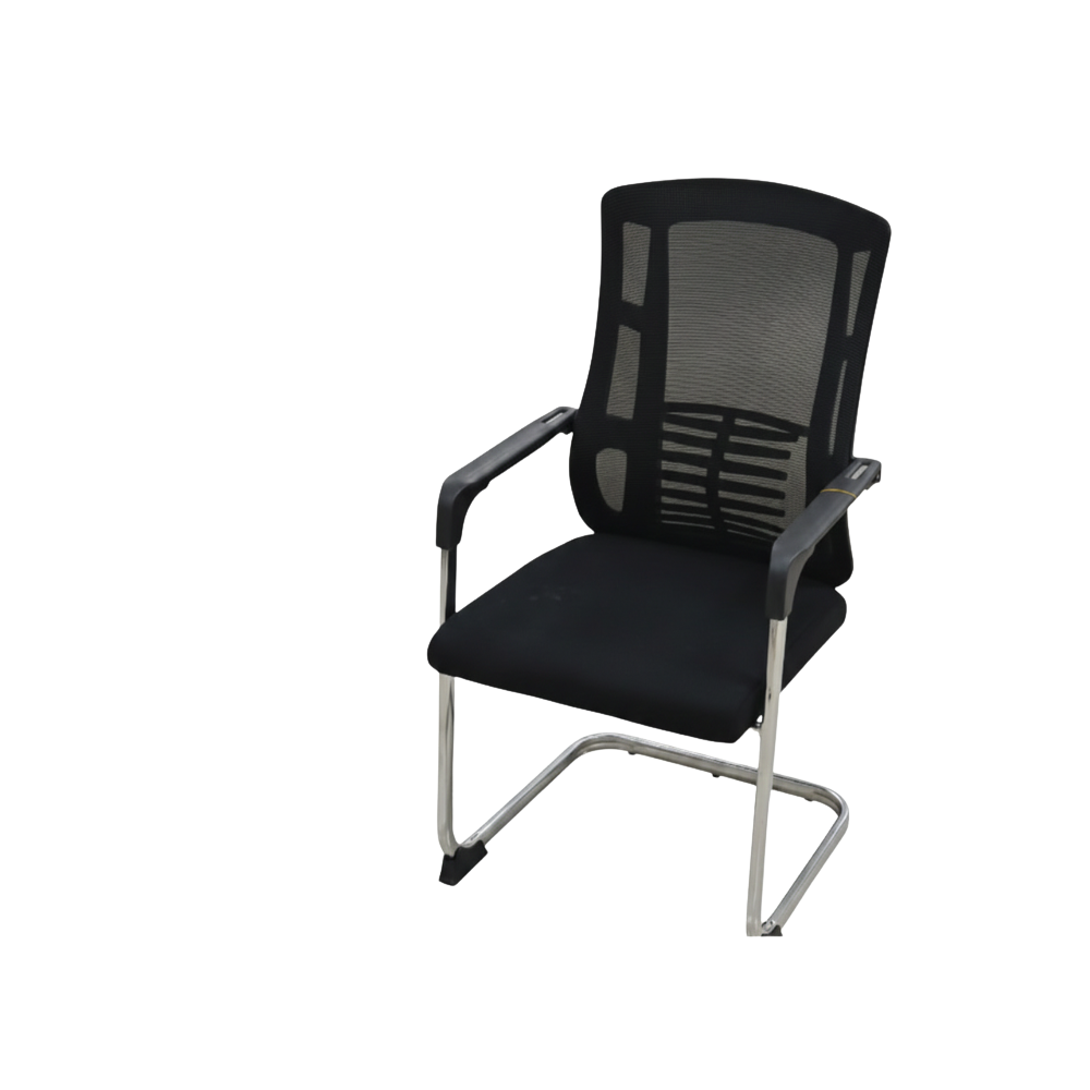 Beeds 4003V Visitor Chair with Mesh Back & Cushioned Seat | Chrome Sled Base Office Guest Chair | Comfortable Waiting Room & Conference Chair