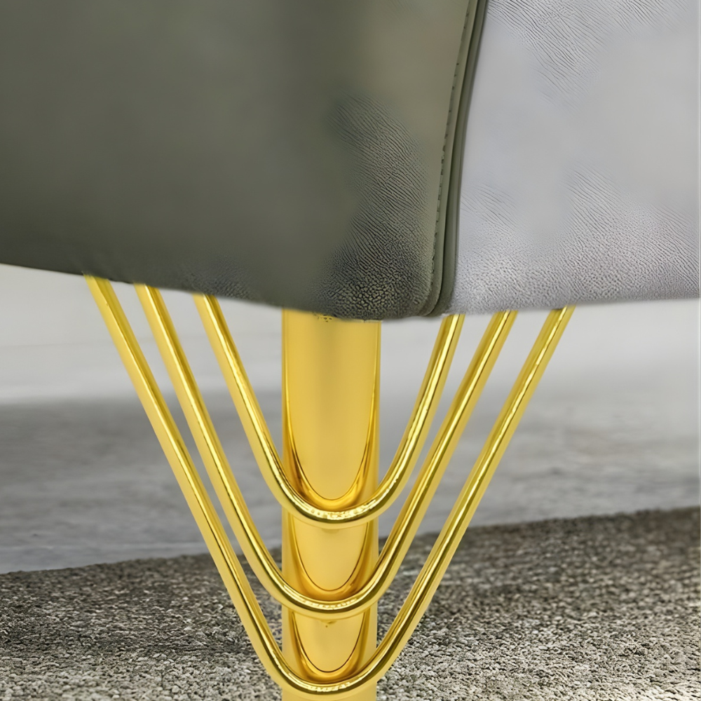 BEEDS Modern V-Shaped Furniture Leg - Metal Hairpin/Triangle Design for Sofa, Cabinet & Table - 10 cm (4 Inch) - Gold/Black Finish