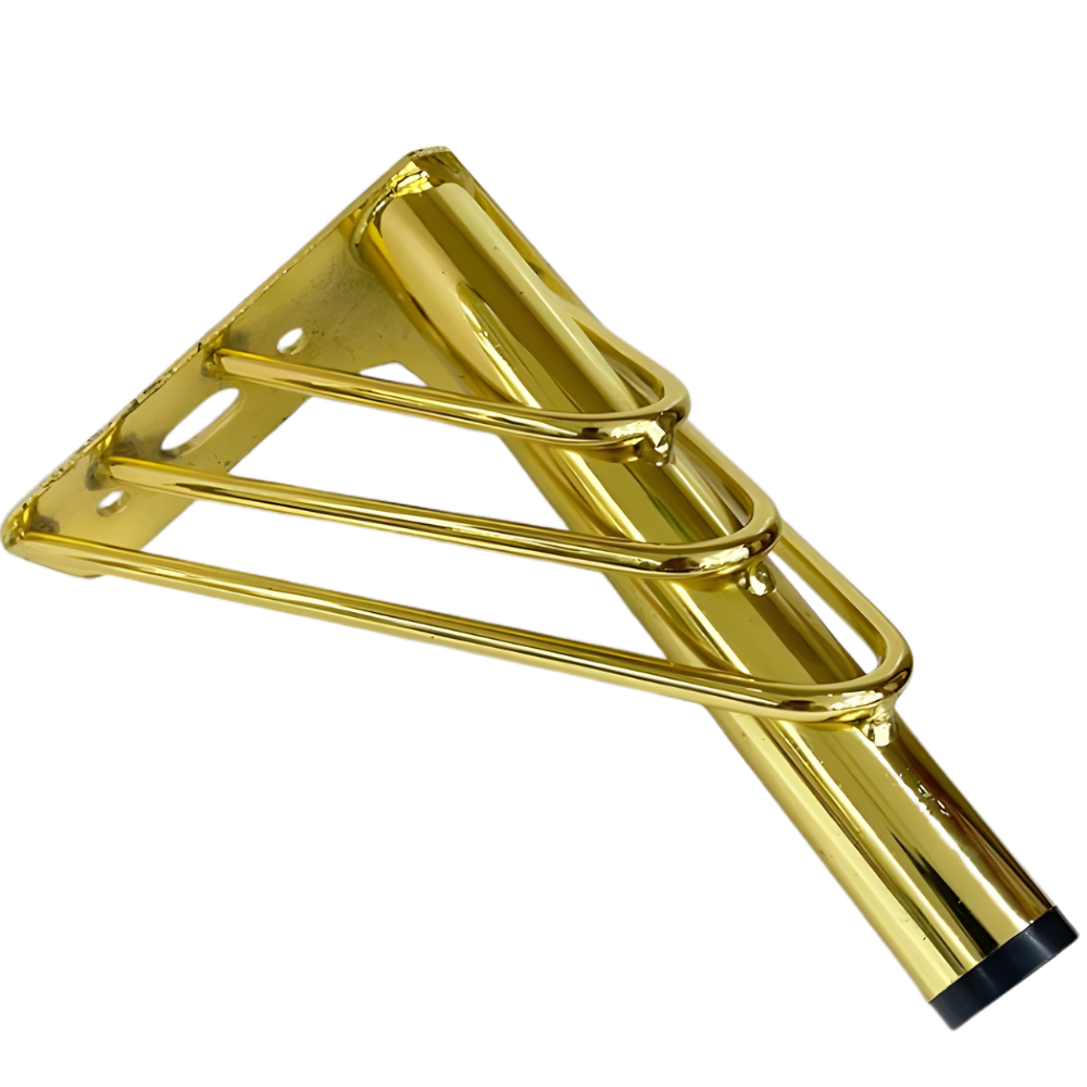 BEEDS Modern V-Shaped Furniture Leg - Metal Hairpin/Triangle Design for Sofa, Cabinet & Table - 10 cm (4 Inch) - Gold/Black Finish