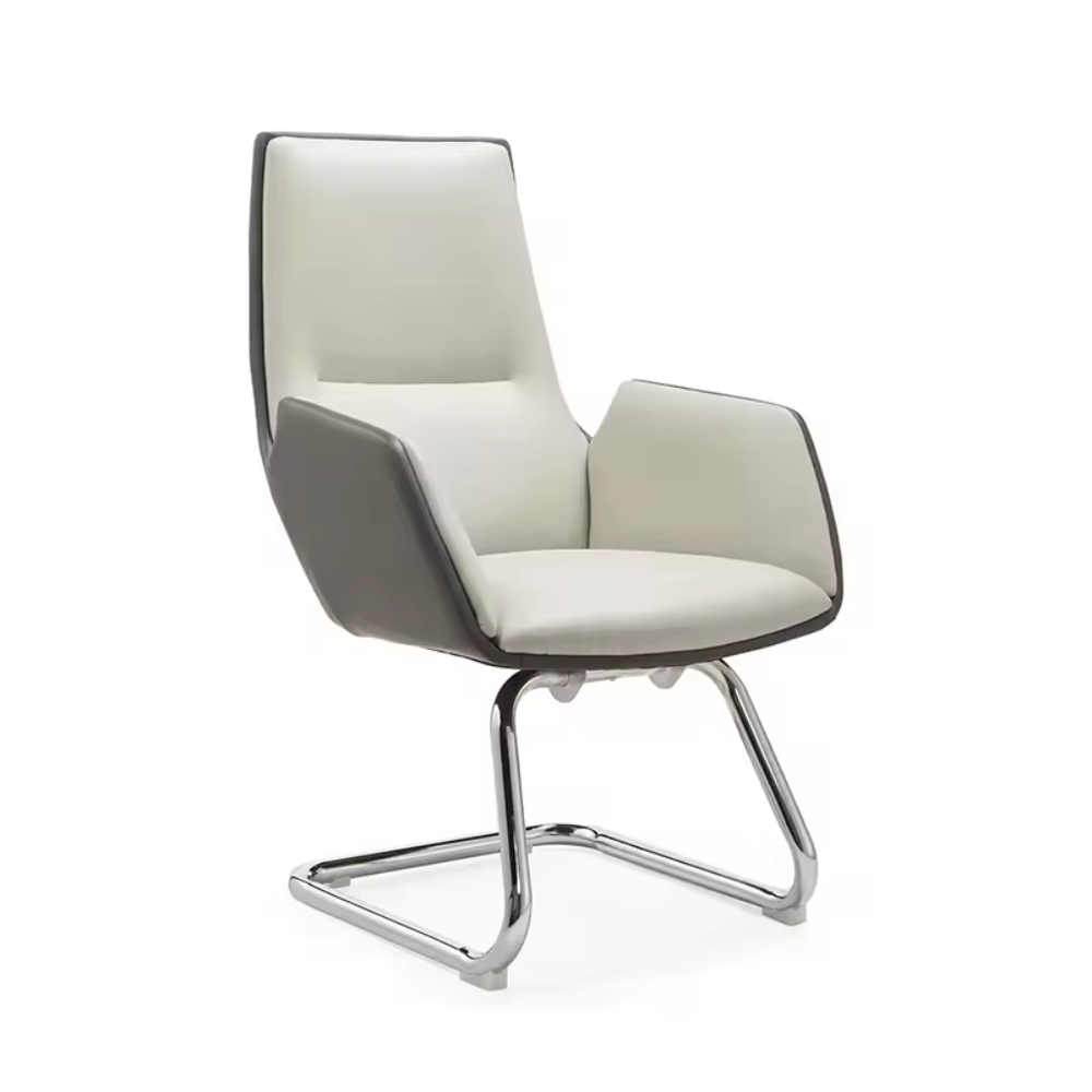 Beeds 1132V Visitor Chair with Cushioned Upholstery, High Back Comfort Design, Chrome Finish Sled Base for Office & Waiting Area