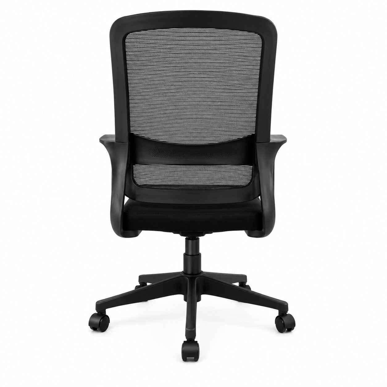 201 Ergonomic Mesh Office Chair | Mid-Back Revolving Chair with Cushioned Seat & Fixed Arms