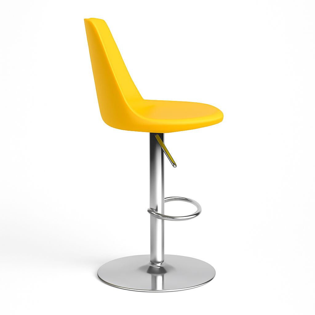 RSE Rapid Bar Stool Adjustable Height with Footrest, Modern Design, Smooth Chrome Base, Comfortable Seat, Perfect for Kitchen, Home, and Commercial Use