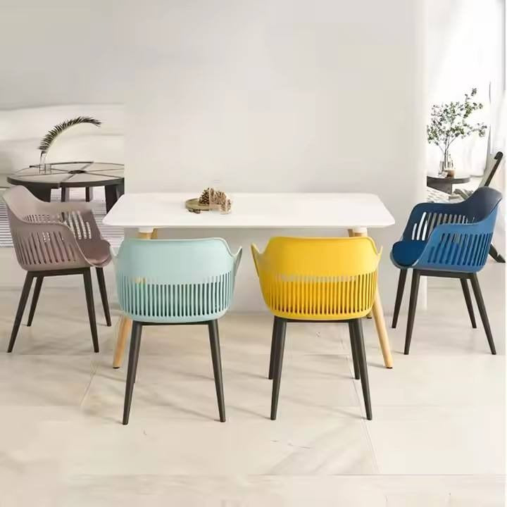 RSE Designer Cafe Chair with Cushioned Seat, Premium Plastic Shell, Sturdy Black Legs – Modern Accent for Restaurant, Home & Bistro