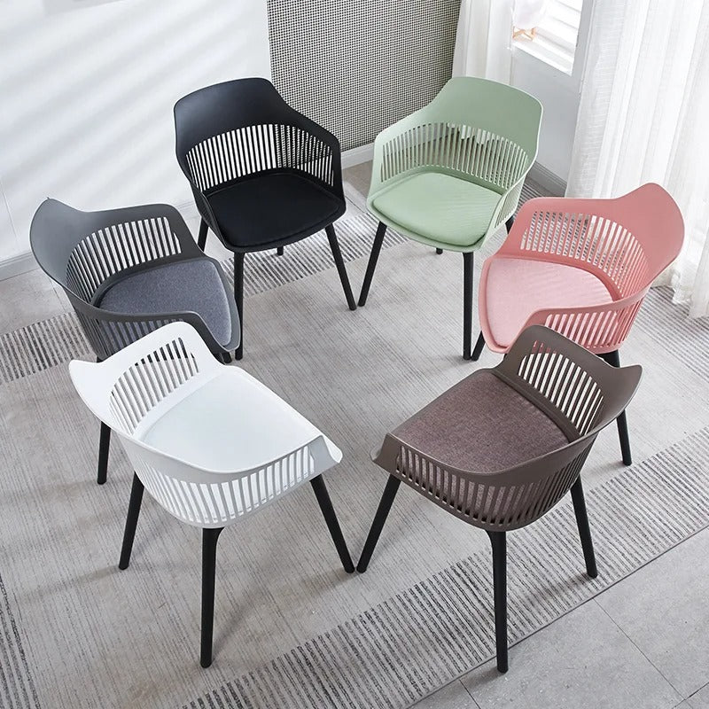 RSE Designer Cafe Chair with Cushioned Seat, Premium Plastic Shell, Sturdy Black Legs – Modern Accent for Restaurant, Home & Bistro