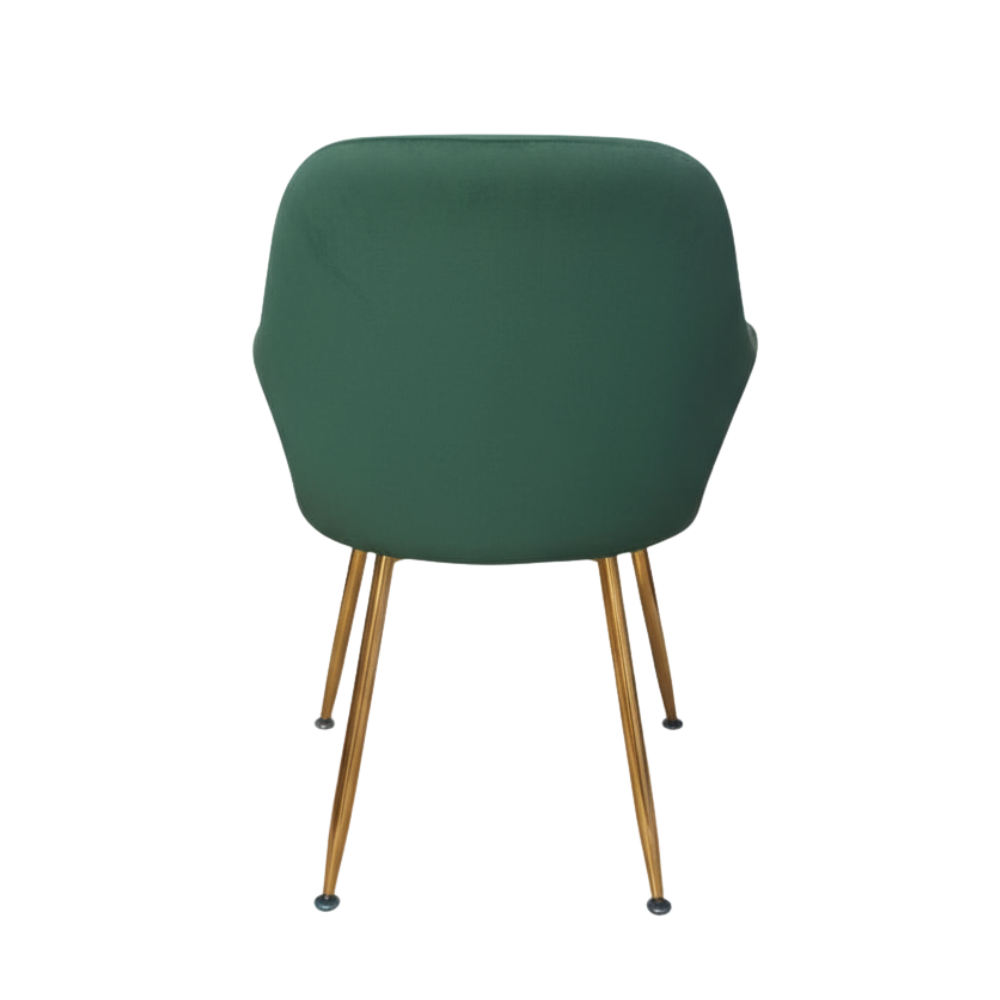 RSE Velvet Cafe Chair with Gold Metal Legs, Modern Armrest, Comfortable Seating for Dining Room, Cafes & Living Spaces