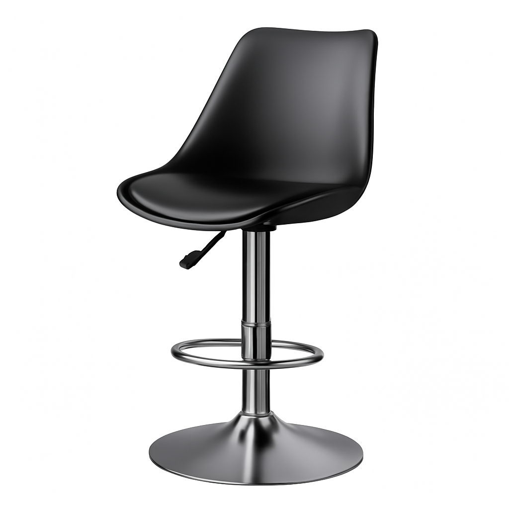RSE Rapid Bar Stool Adjustable Height with Footrest, Modern Design, Smooth Chrome Base, Comfortable Seat, Perfect for Kitchen, Home, and Commercial Use