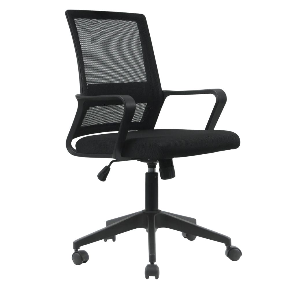 RSE Robo Office Chair, Ergonomic Mesh Design, Adjustable Height, Black & Grey, Smooth Rolling Wheels, Comfortable Support for Work, Study, Gaming