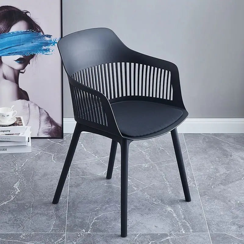 RSE Designer Cafe Chair with Cushioned Seat, Premium Plastic Shell, Sturdy Black Legs – Modern Accent for Restaurant, Home & Bistro