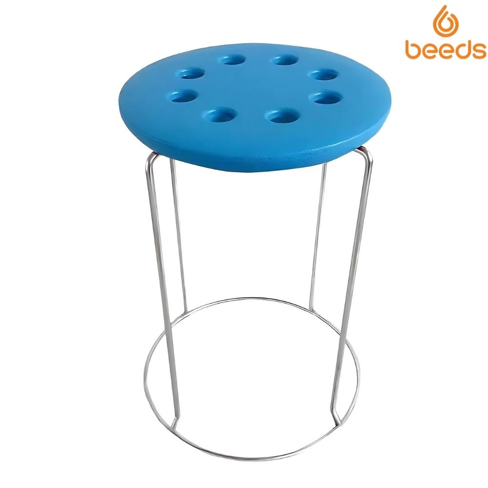 RSE Stackable Plastic Seat Stools with Metal Frame Multi-Color Lightweight Anti-Slip Design for Indoor, Outdoor, Kitchen, Classroom, Workshop or Play Area