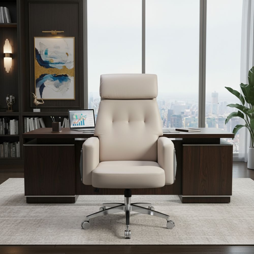 RSE Boss Chair with Recliner, Ergonomic Support, and Smooth Wheels – Stylish and Comfortable Boss Chair for Office, Conference, and Home Workspace