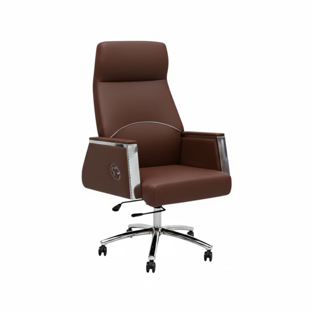 RSE Boss Chair with Reclining Function, Ergonomic Support, and Smooth Wheels – Stylish Leather Boss Chair for Office, Conference, and Home Workspace