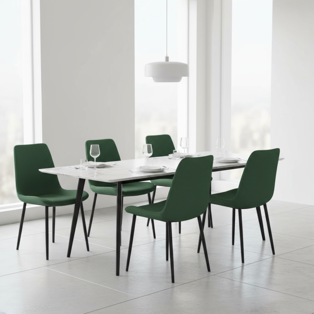 RSE Modern Dining Chair for Living Room, Kitchen, Bedroom, Metal Legs, Premium Upholstery, Designer Accent Furniture