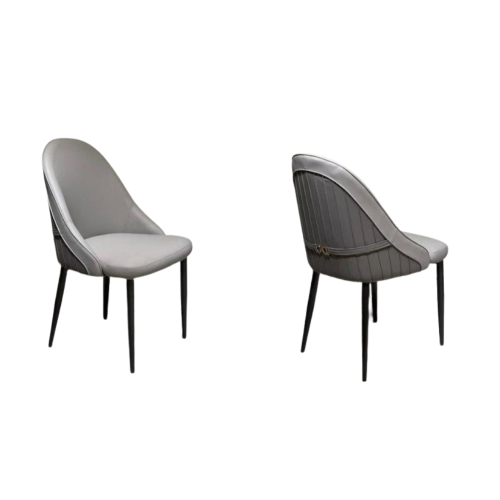 Beeds  Dining Chair 135 | Premium Upholstered Dining Chair in Elegant Grey | Modern Luxury Chair for Dining Room, Restaurant, Hotel & Café Seating