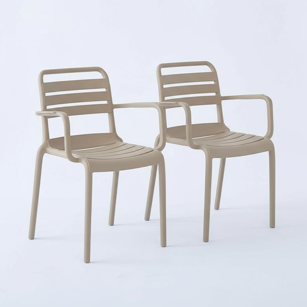 RSE Plastic Chair with Modern Armrests, Durable Lightweight Frame, Versatile Colour Options for Home, Office, Garden & Café
