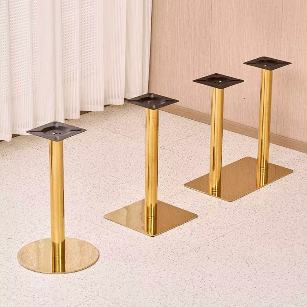 RSE Table Base Accessories – Premium Gold Double Column Rectangular Support for Dining & Cafe Tables