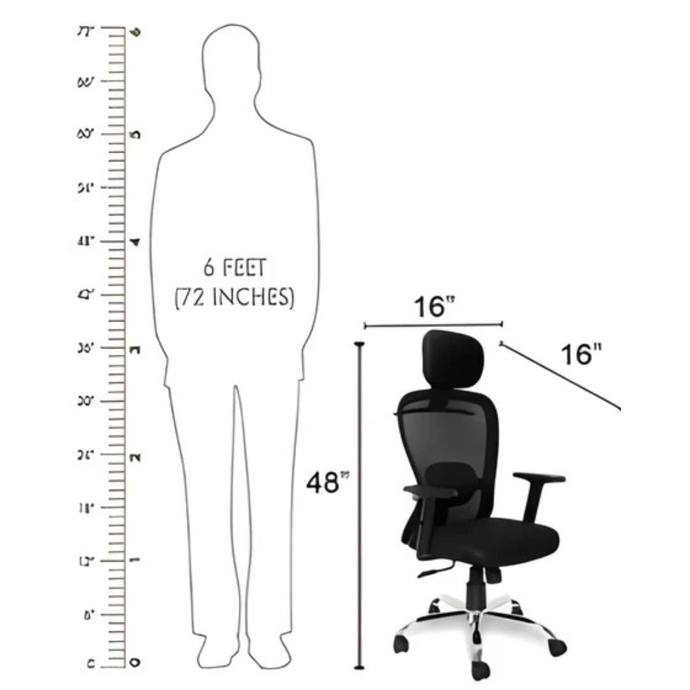 RSE Butterfly Office Chair with Headrest, Mesh Back, Adjustable Height, Fixed or Adjustable Handles, Ergonomic Support for Work Study and Gaming