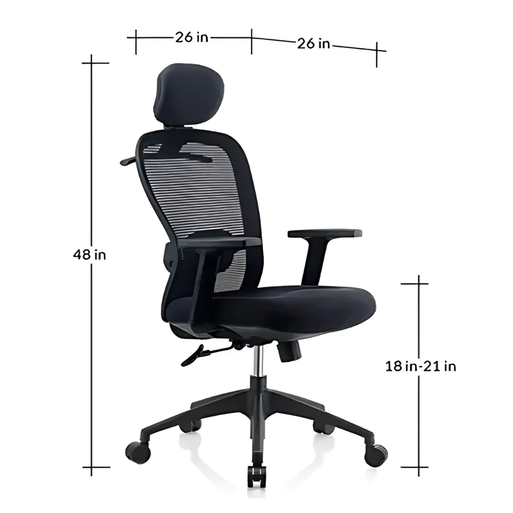 RSE High Back Ergonomic Office Chair with Headrest, Breathable Mesh, Adjustable or Fixed Armrest Options for Work, Study, Gaming Comfort Support