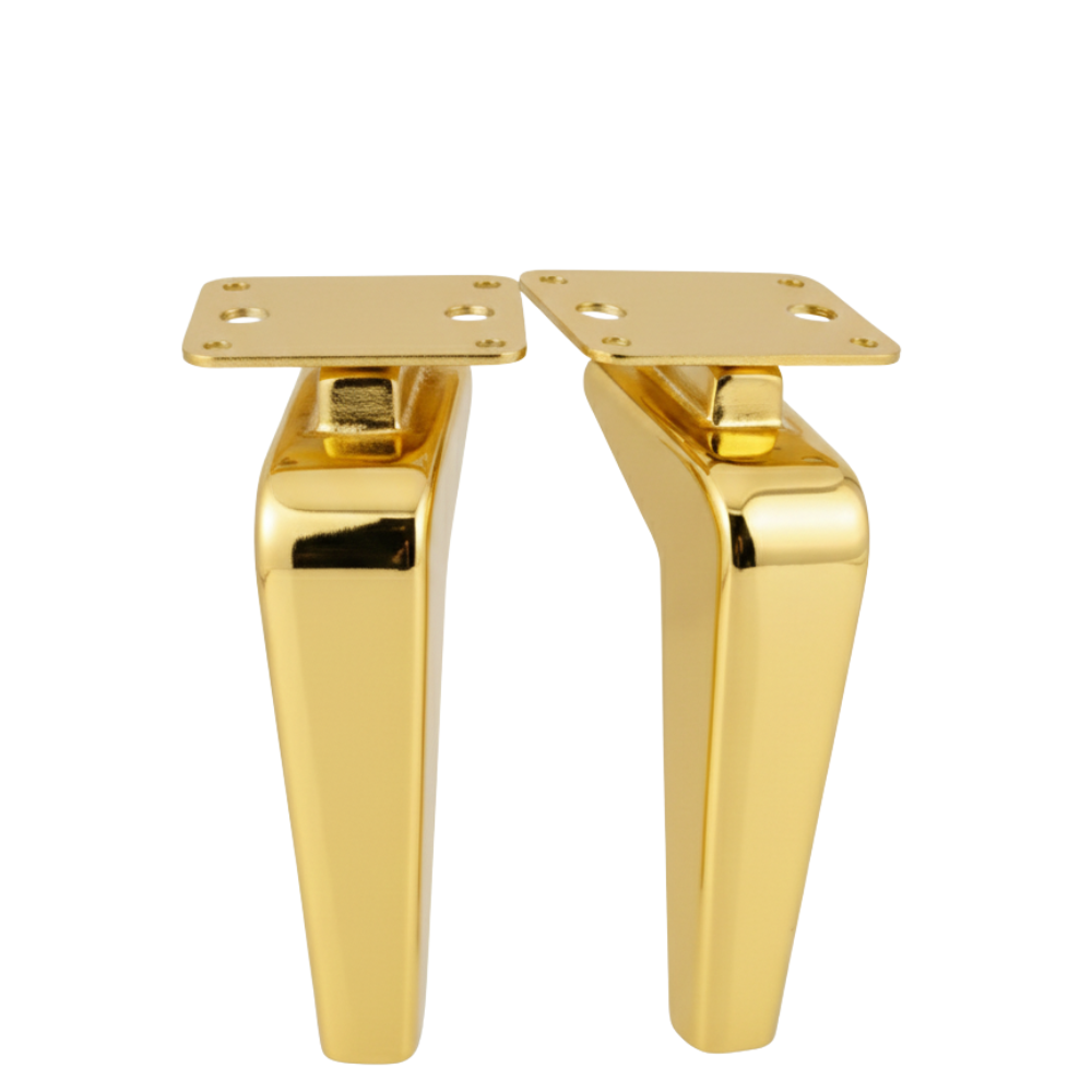 6 Inch Dubai Style Metal Furniture Leg | Premium Gold Finish Decorative Sofa, Chair, Bed & Cabinet Support Leg | Heavy Duty Furniture Hardware Accessory