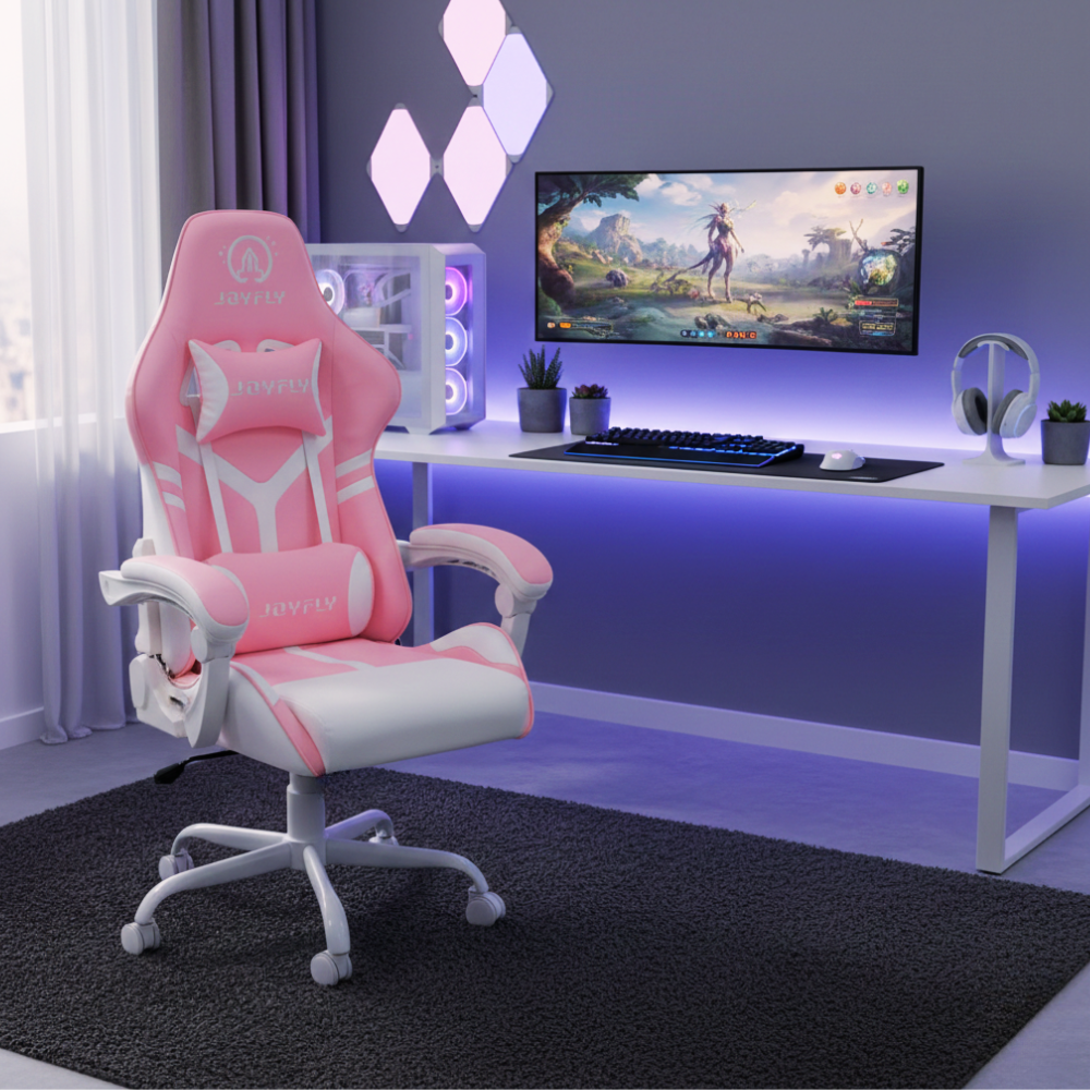 RSE High Back Reclining Gaming Chair with Footrest for PC & Office, Ergonomic Racer Style Computer Chair with Lumbar Support