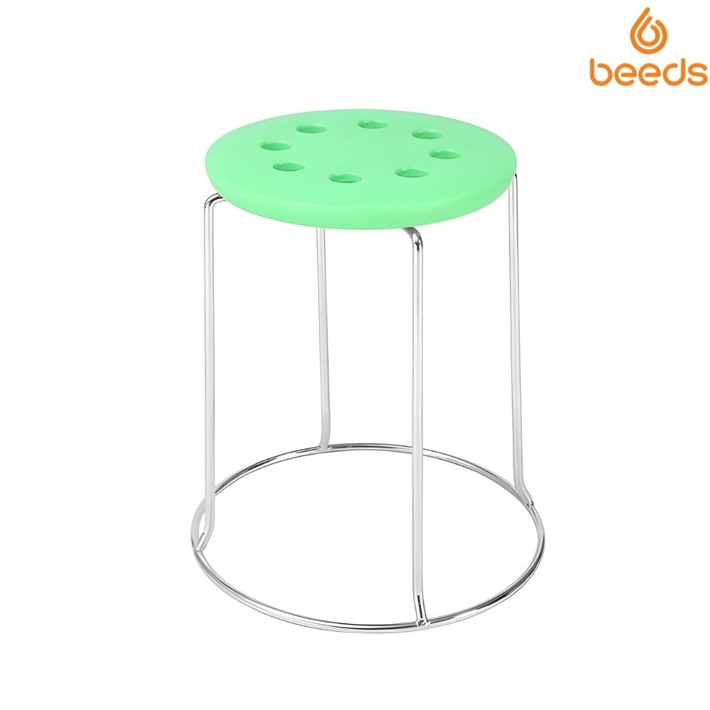 RSE Stackable Plastic Seat Stools with Metal Frame Multi-Color Lightweight Anti-Slip Design for Indoor, Outdoor, Kitchen, Classroom, Workshop or Play Area