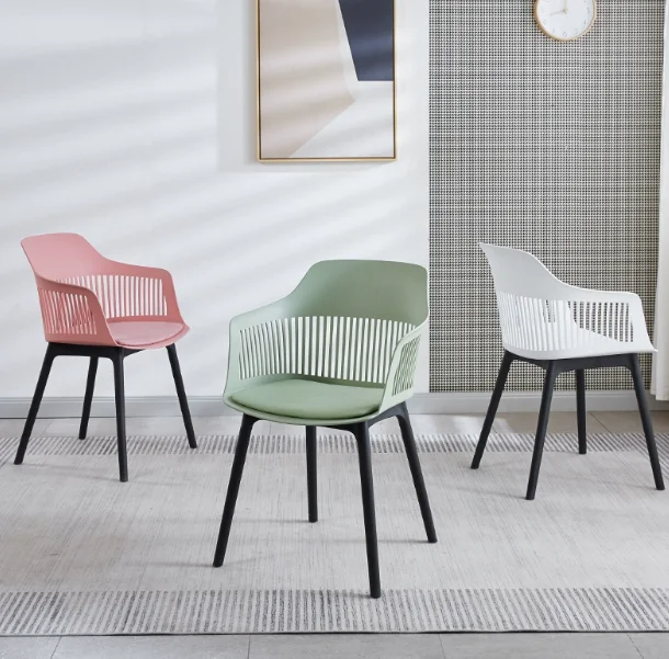 RSE Designer Cafe Chair with Cushioned Seat, Premium Plastic Shell, Sturdy Black Legs – Modern Accent for Restaurant, Home & Bistro