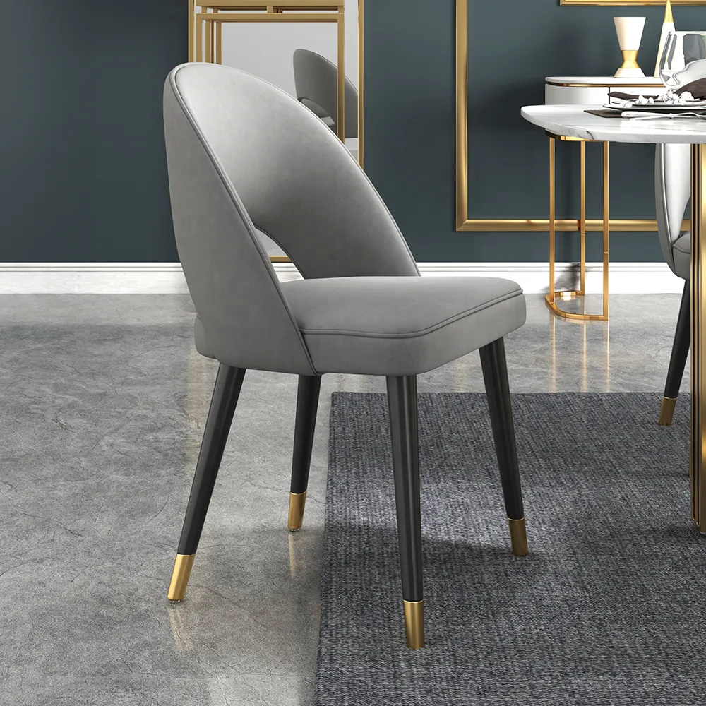 RSE Modern Velvet Dining Chair with Gold-Tipped Legs, Comfortable Cushion, Stylish Upholstery, Durable and Elegant Design