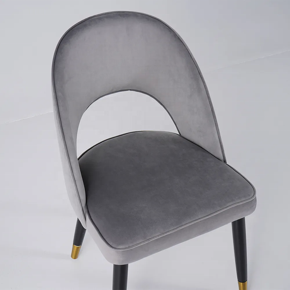 RSE Modern Velvet Dining Chair with Gold-Tipped Legs, Comfortable Cushion, Stylish Upholstery, Durable and Elegant Design