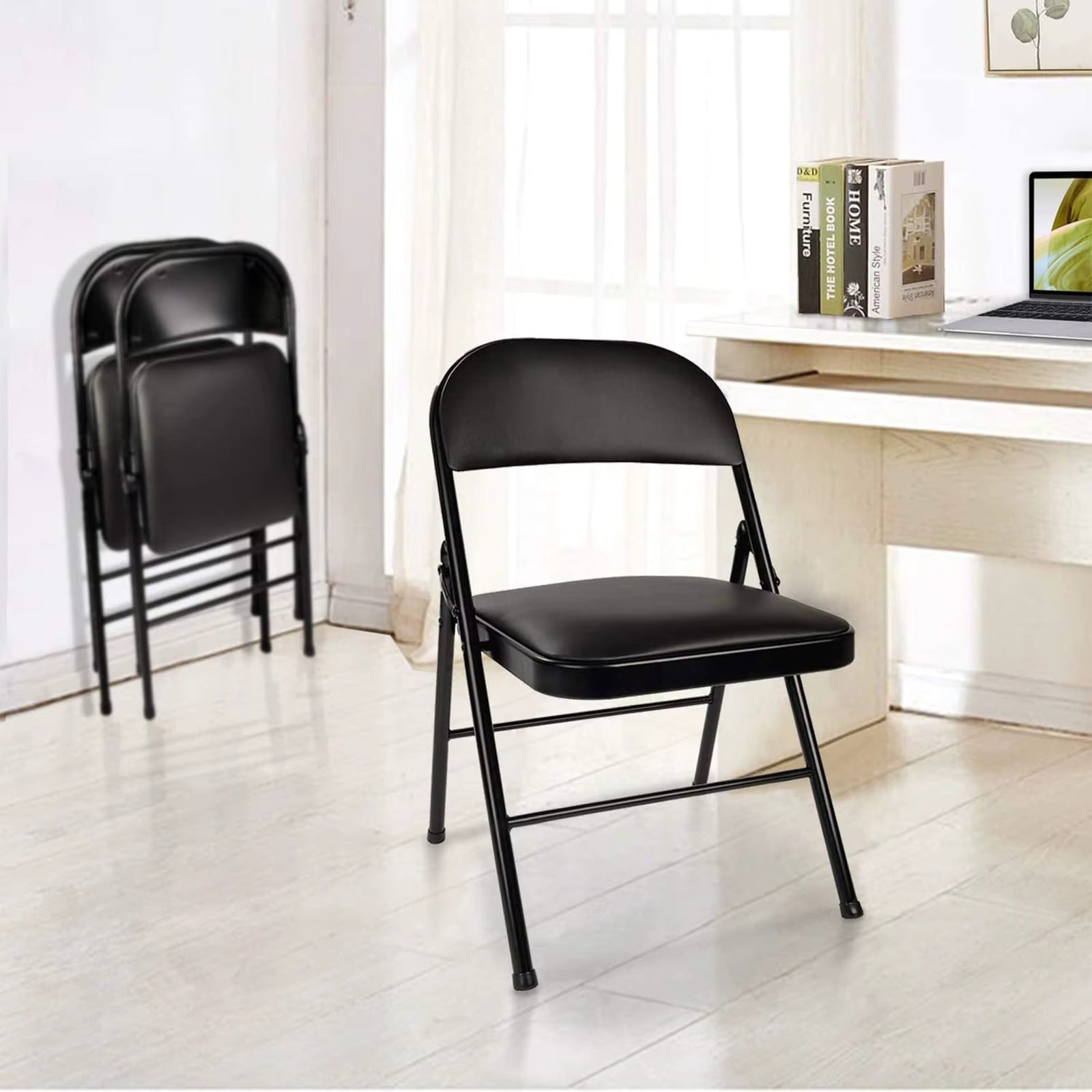 RSE Padded Folding Chair for Home & Office, Portable & Multipurpose Chair with Sturdy Metal Frame for Extra Seating