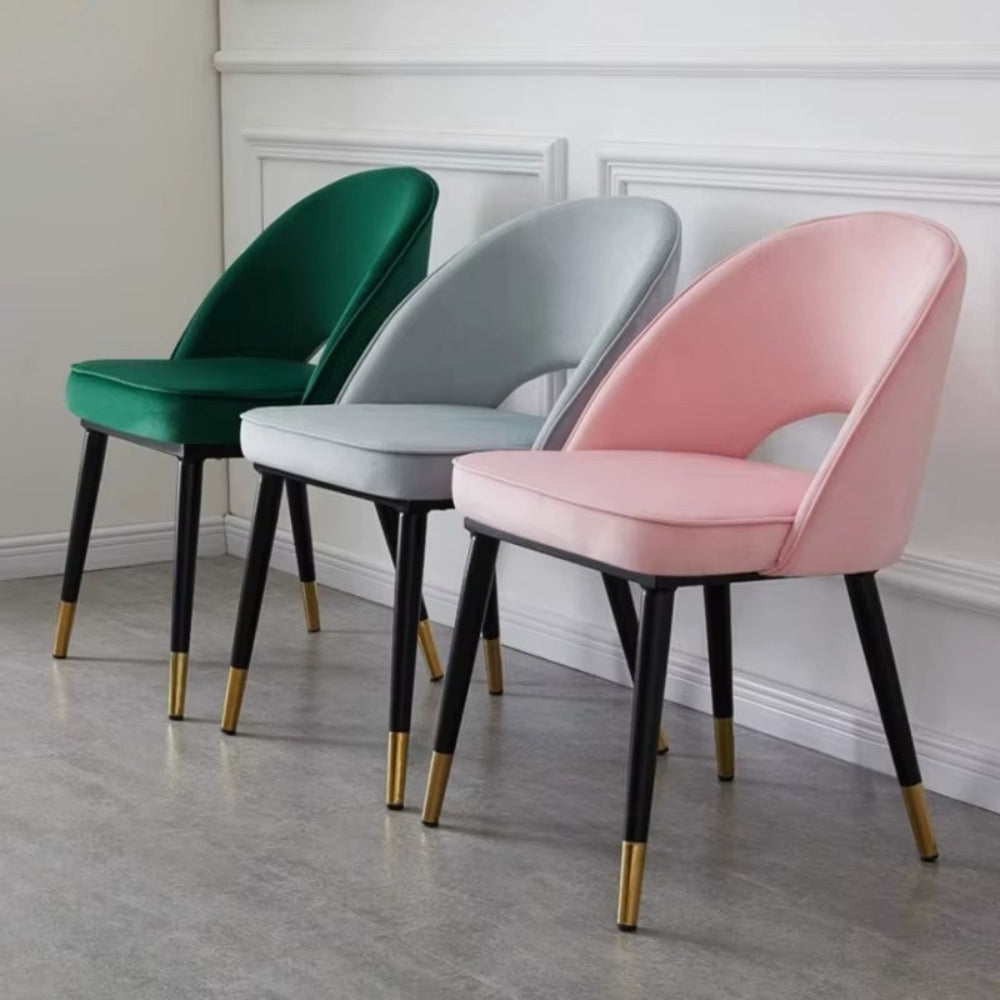 RSE Modern Velvet Dining Chair with Gold-Tipped Legs, Comfortable Cushion, Stylish Upholstery, Durable and Elegant Design