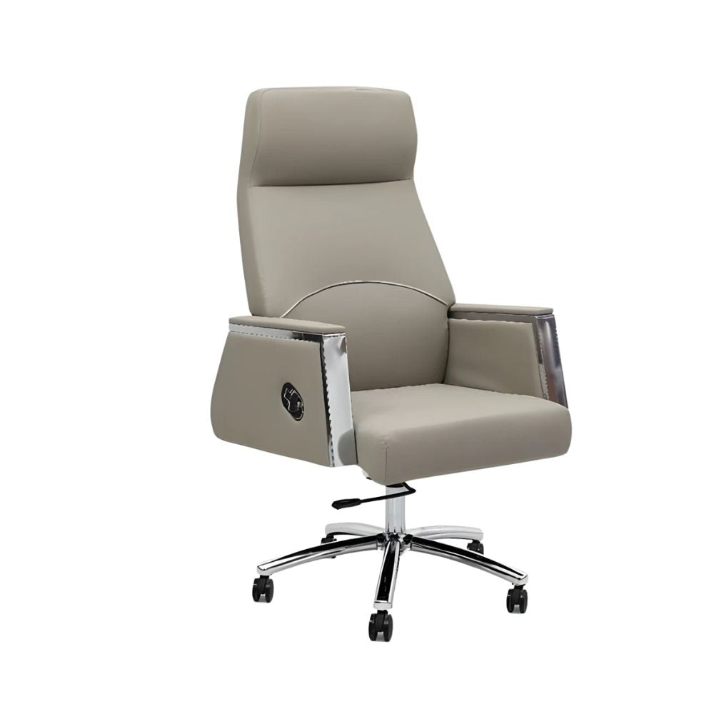 RSE Boss Chair with Reclining Function, Ergonomic Support, and Smooth Wheels – Stylish Leather Boss Chair for Office, Conference, and Home Workspace