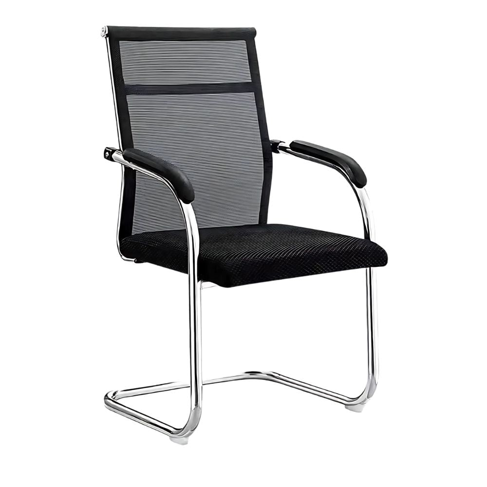 RSE Office Visitor Chair – Mesh Back, Padded Seat, Chrome Frame, Comfortable Ergonomic Design for Office, Conference & Reception Area