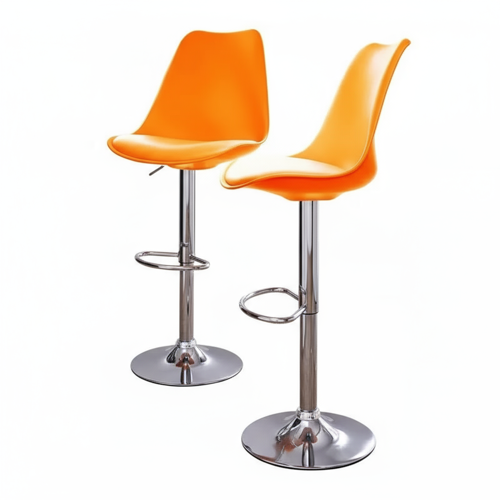 RSE Rapid Bar Stool Adjustable Height with Footrest, Modern Design, Smooth Chrome Base, Comfortable Seat, Perfect for Kitchen, Home, and Commercial Use