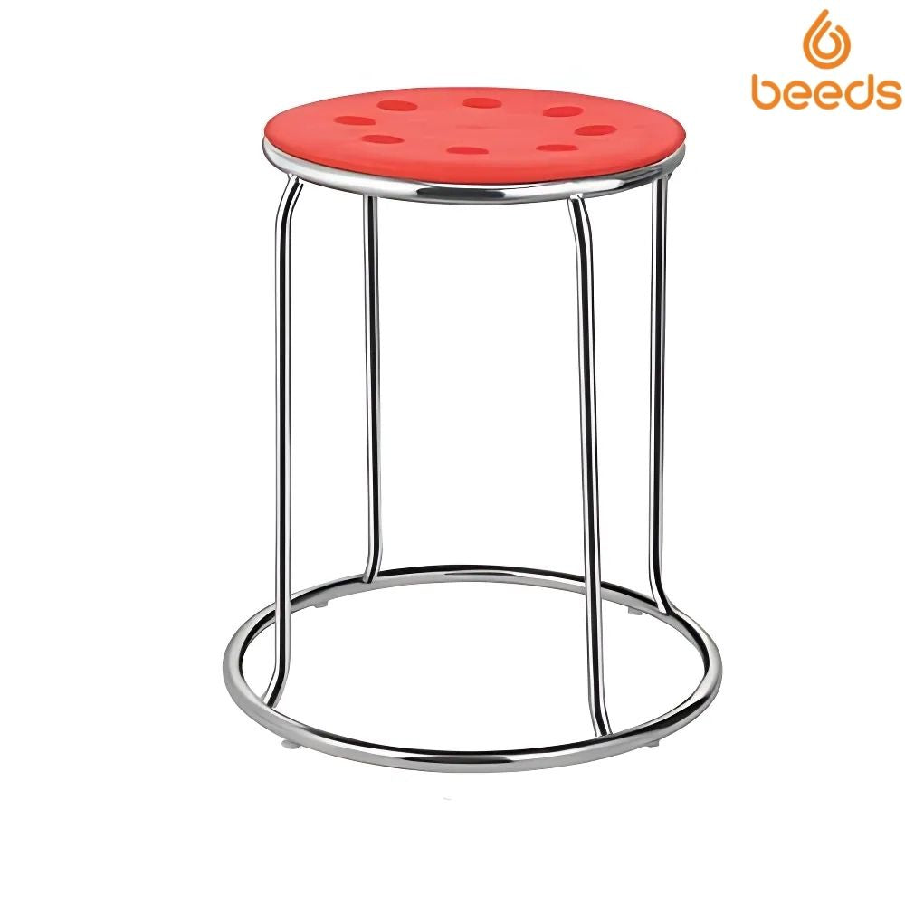 RSE Stackable Plastic Seat Stools with Metal Frame Multi-Color Lightweight Anti-Slip Design for Indoor, Outdoor, Kitchen, Classroom, Workshop or Play Area