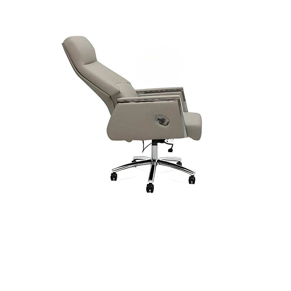 RSE Boss Chair with Reclining Function, Ergonomic Support, and Smooth Wheels – Stylish Leather Boss Chair for Office, Conference, and Home Workspace