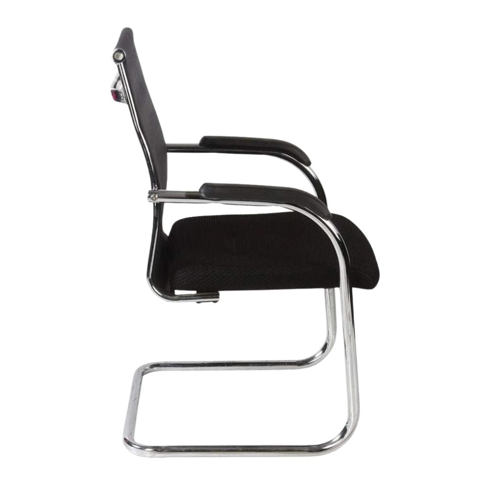 RSE PU Leather Office Visitor Chair – Padded Seat & Armrest, Chrome Frame, Ergonomic Design for Office, Conference & Reception Area