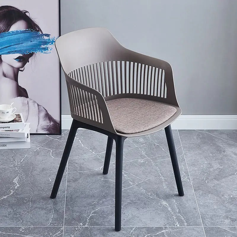 RSE Designer Cafe Chair with Cushioned Seat, Premium Plastic Shell, Sturdy Black Legs – Modern Accent for Restaurant, Home & Bistro