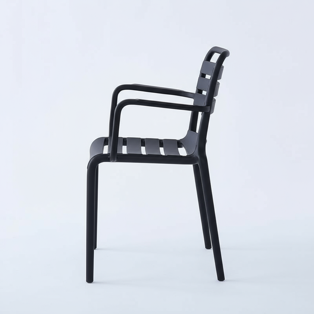 RSE Plastic Chair with Modern Armrests, Durable Lightweight Frame, Versatile Colour Options for Home, Office, Garden & Café