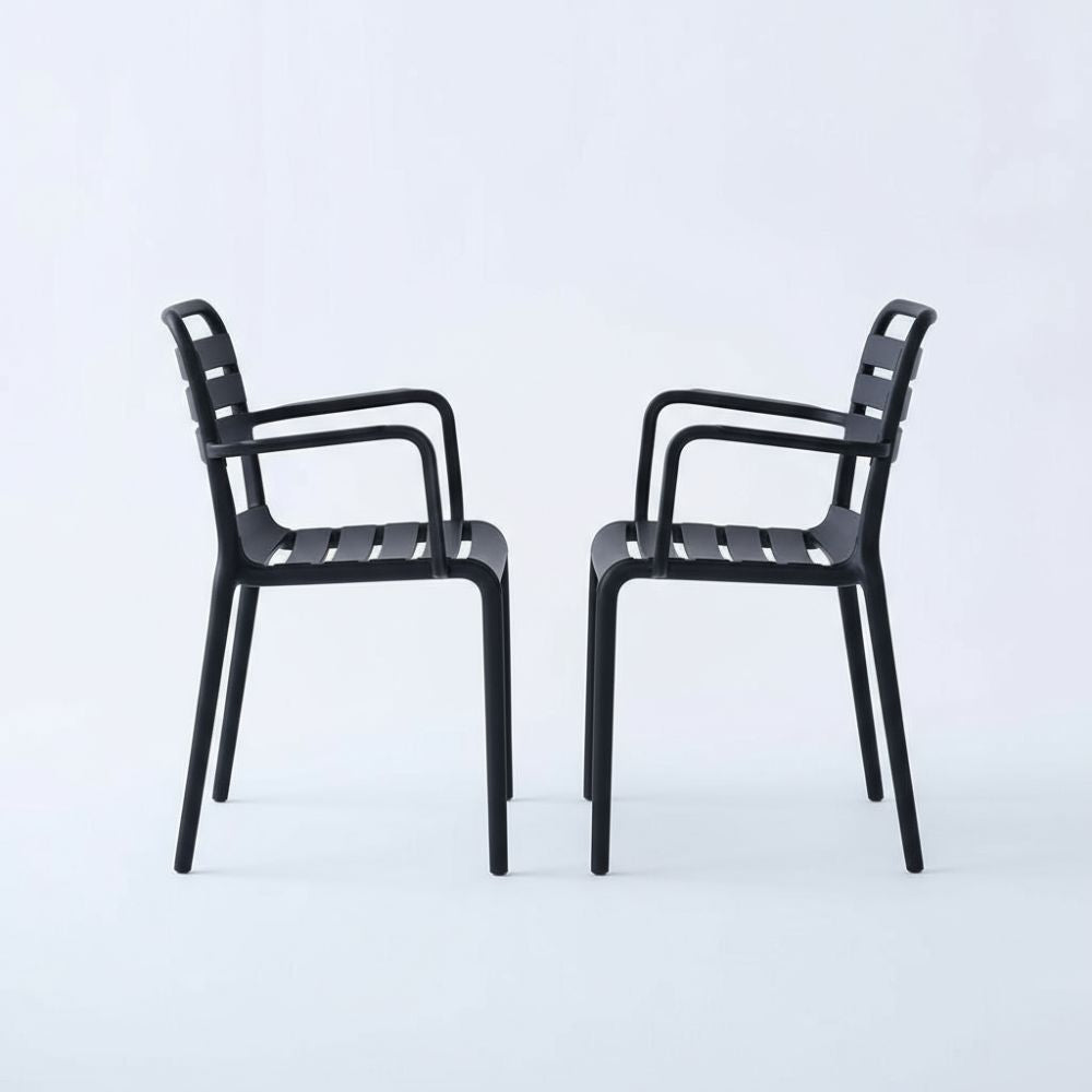 RSE Plastic Chair with Modern Armrests, Durable Lightweight Frame, Versatile Colour Options for Home, Office, Garden & Café