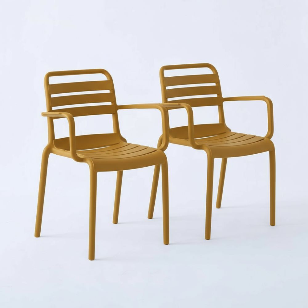 RSE Plastic Chair with Modern Armrests, Durable Lightweight Frame, Versatile Colour Options for Home, Office, Garden & Café