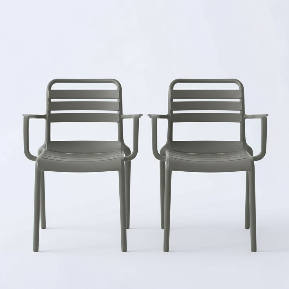 RSE Plastic Chair with Modern Armrests, Durable Lightweight Frame, Versatile Colour Options for Home, Office, Garden & Café