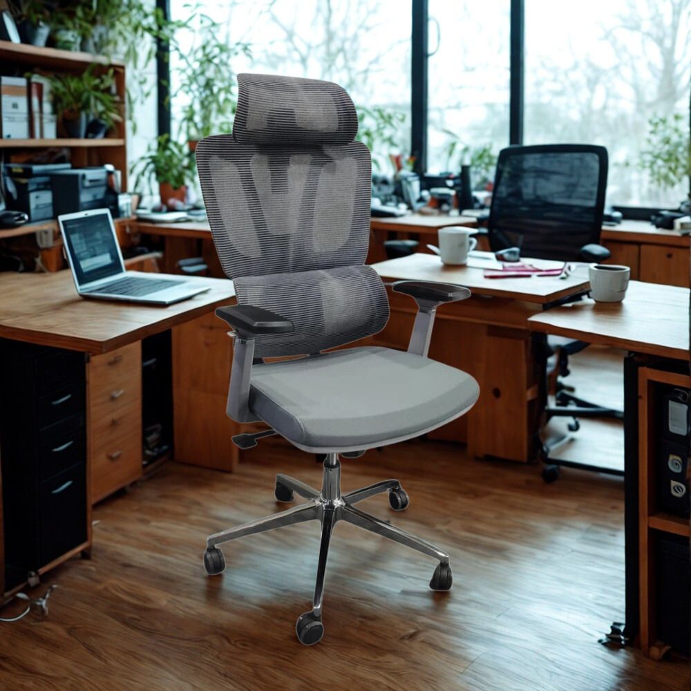 RSE Ergonomic Office Chair with Adjustable Armrests Mesh Back Cushioned Seat Swivel Wheels for Desk Work Home Office Conference Room Support Comfort