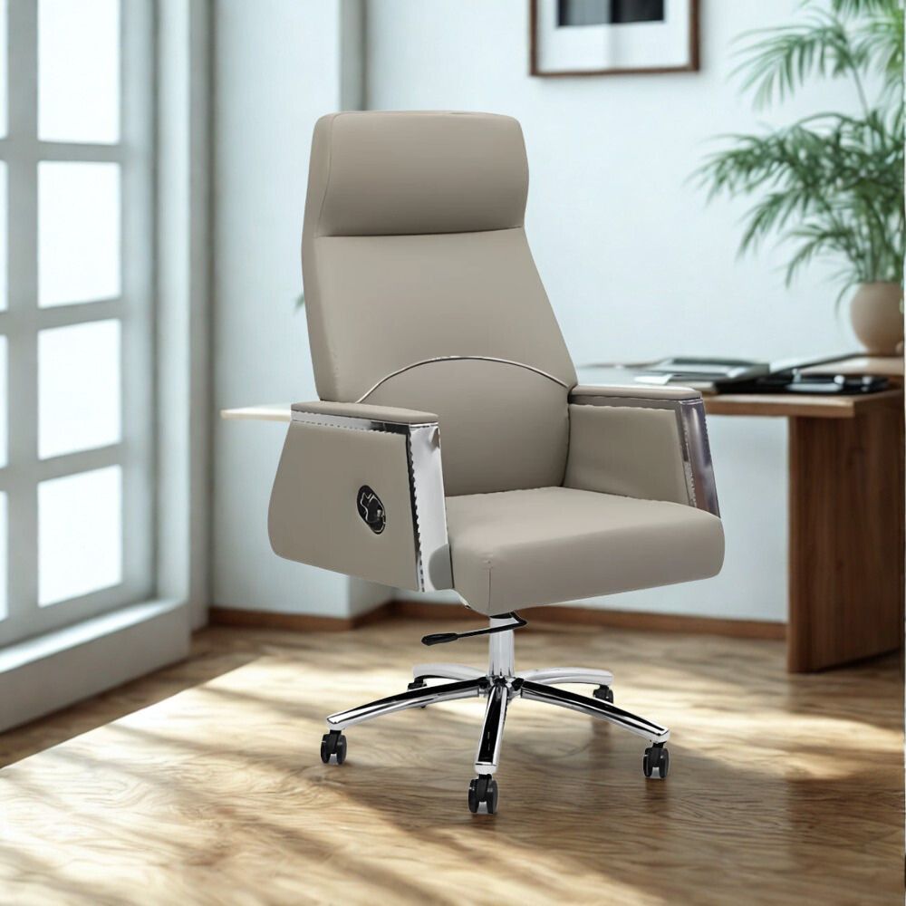RSE Boss Chair with Reclining Function, Ergonomic Support, and Smooth Wheels – Stylish Leather Boss Chair for Office, Conference, and Home Workspace
