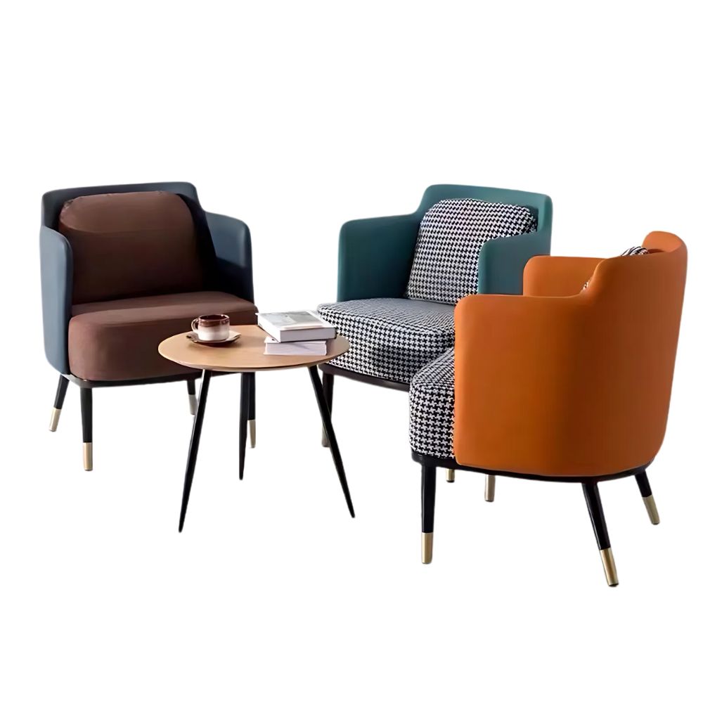 Beeds Bedroom Accent Chair with Houndstooth Upholstery, Modern Armchair, Comfortable Seating for Living Room & Bedroom, Sturdy Designer Legs